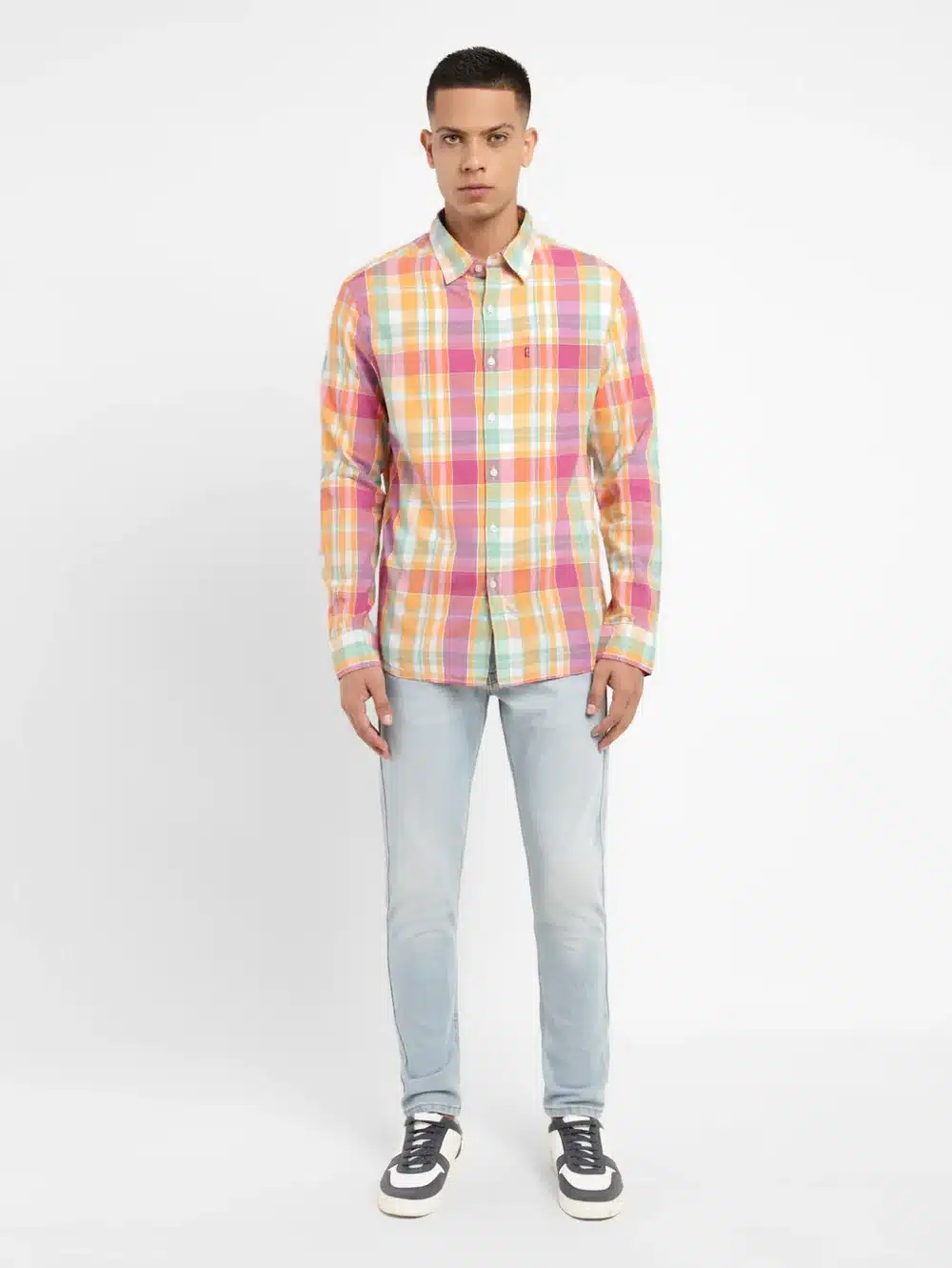 Checkered Slim Fit Shirt For Men's - Image 5