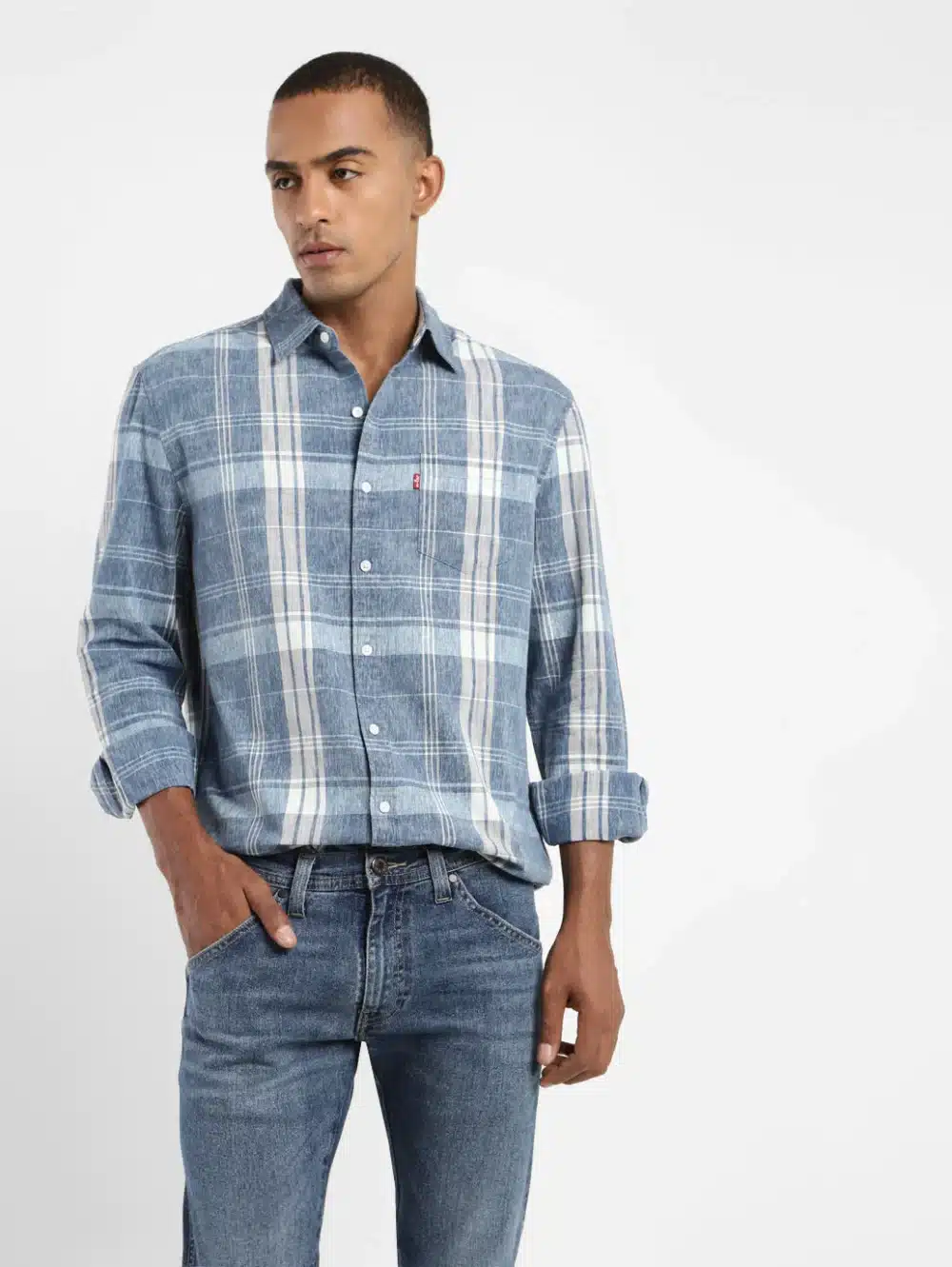 Men's Plaid Slim Fit Shirt - Image 2