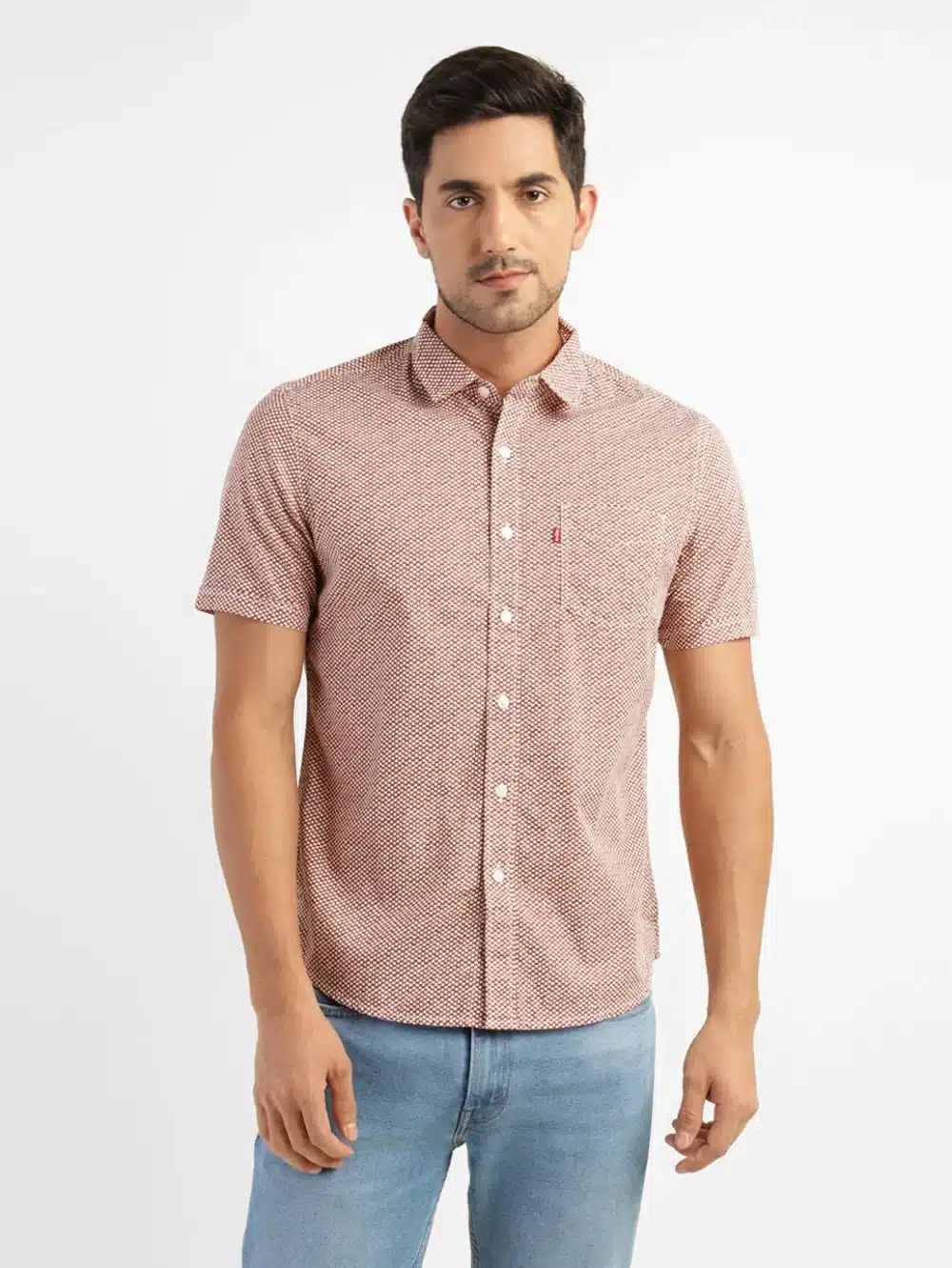 Men's Polka Dot Spread Collar Shirt