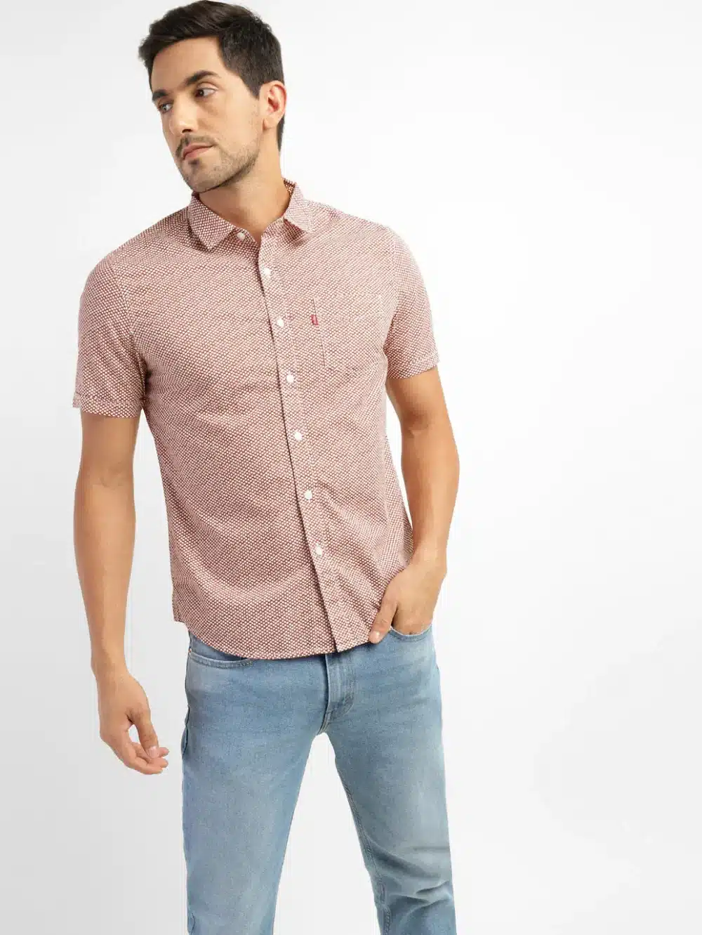 Men's Polka Dot Spread Collar Shirt - Image 2