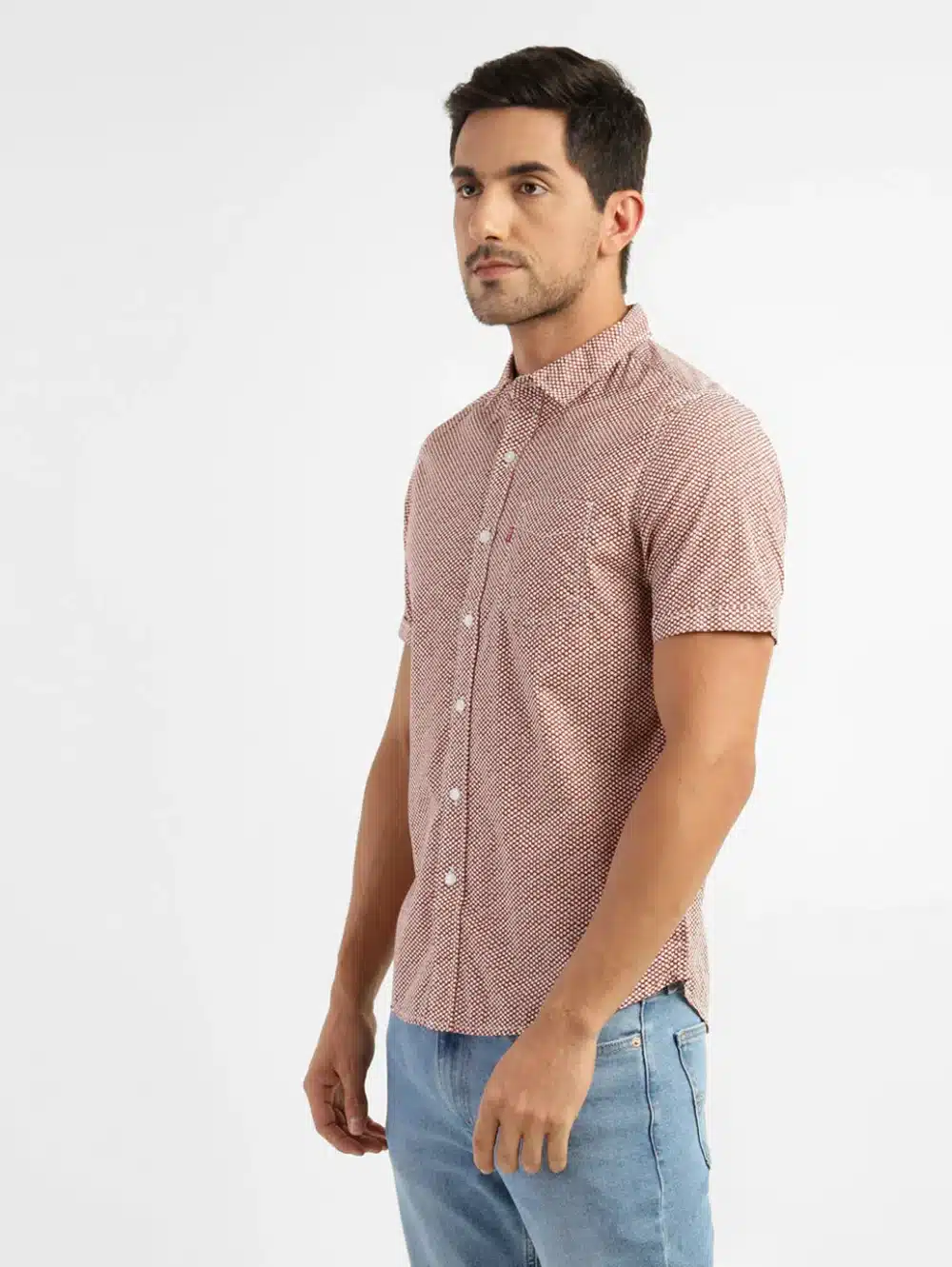 Men's Polka Dot Spread Collar Shirt - Image 4