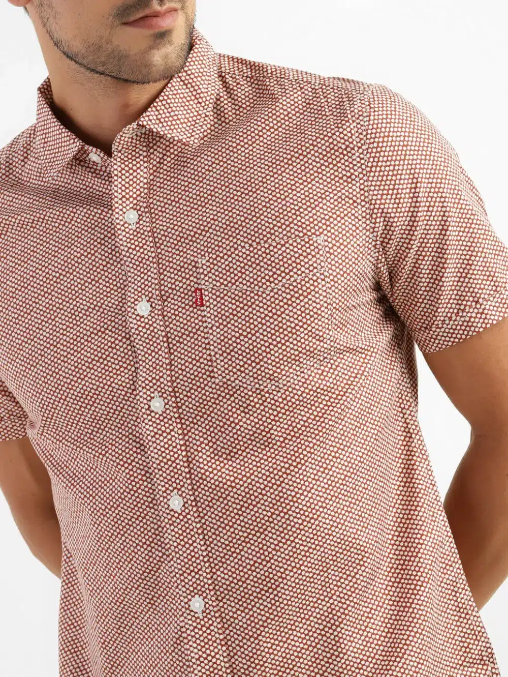 Men's Polka Dot Spread Collar Shirt - Image 5