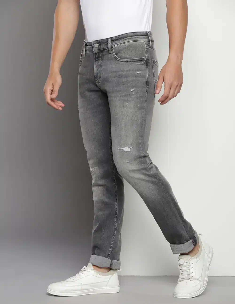 Stonewashed Scanton Slim Fit Jeans For Men - Image 4