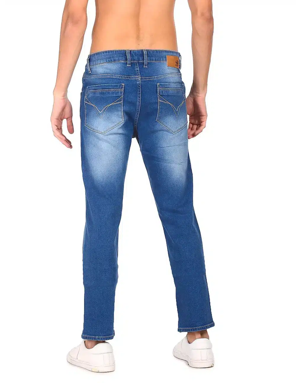 Men Blue Slim Tapered Fit Mid Rise Jeans - Image 4