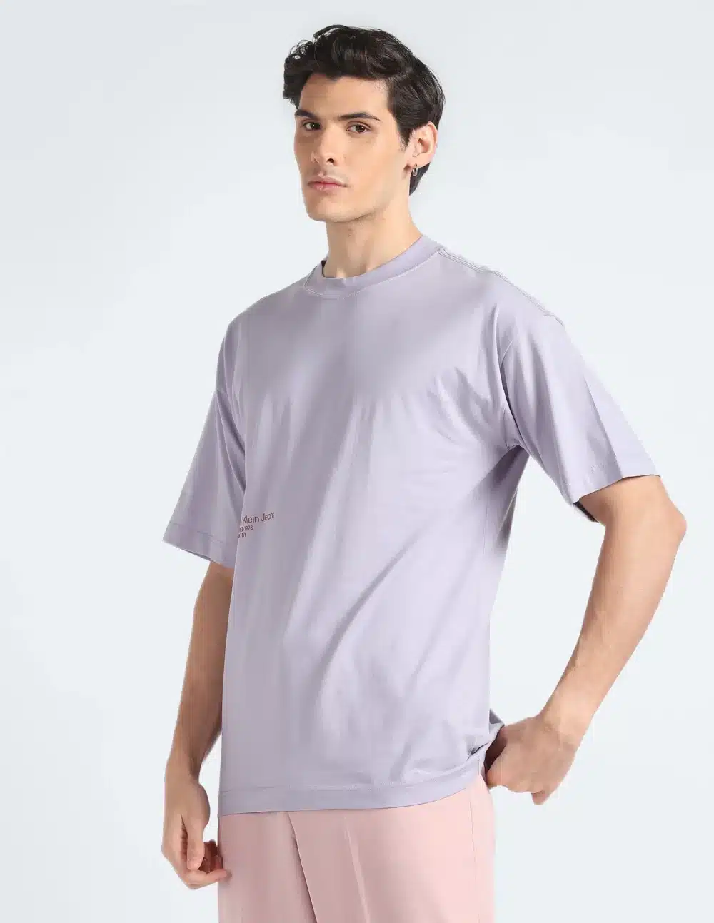 Purple Graphic Print Oversized T-Shirt For Men's - Image 4