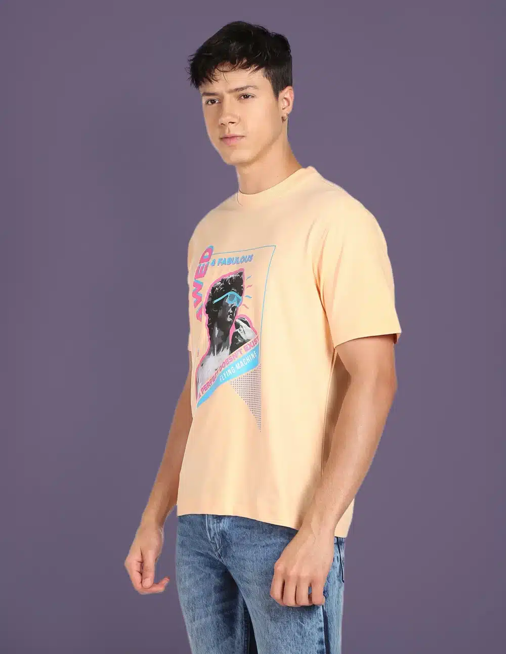 Straight Hemline Print Oversized T-Shirt - Image 3