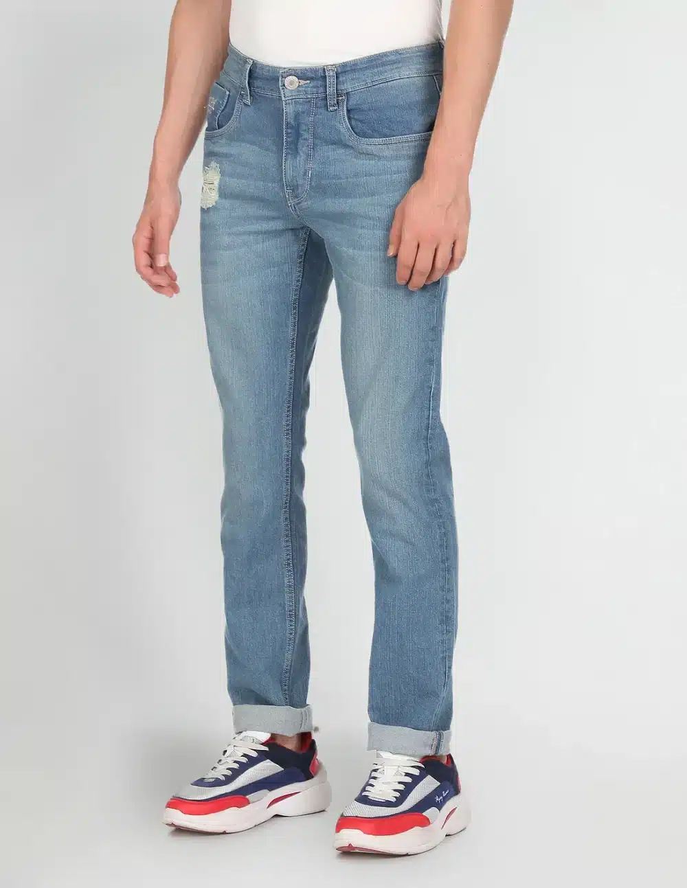 Slim Tapered Fit Whiskered Jeans - Image 5