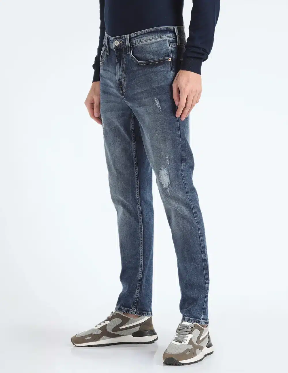 Men's Slim Tapered Distressed Jeans - Image 5