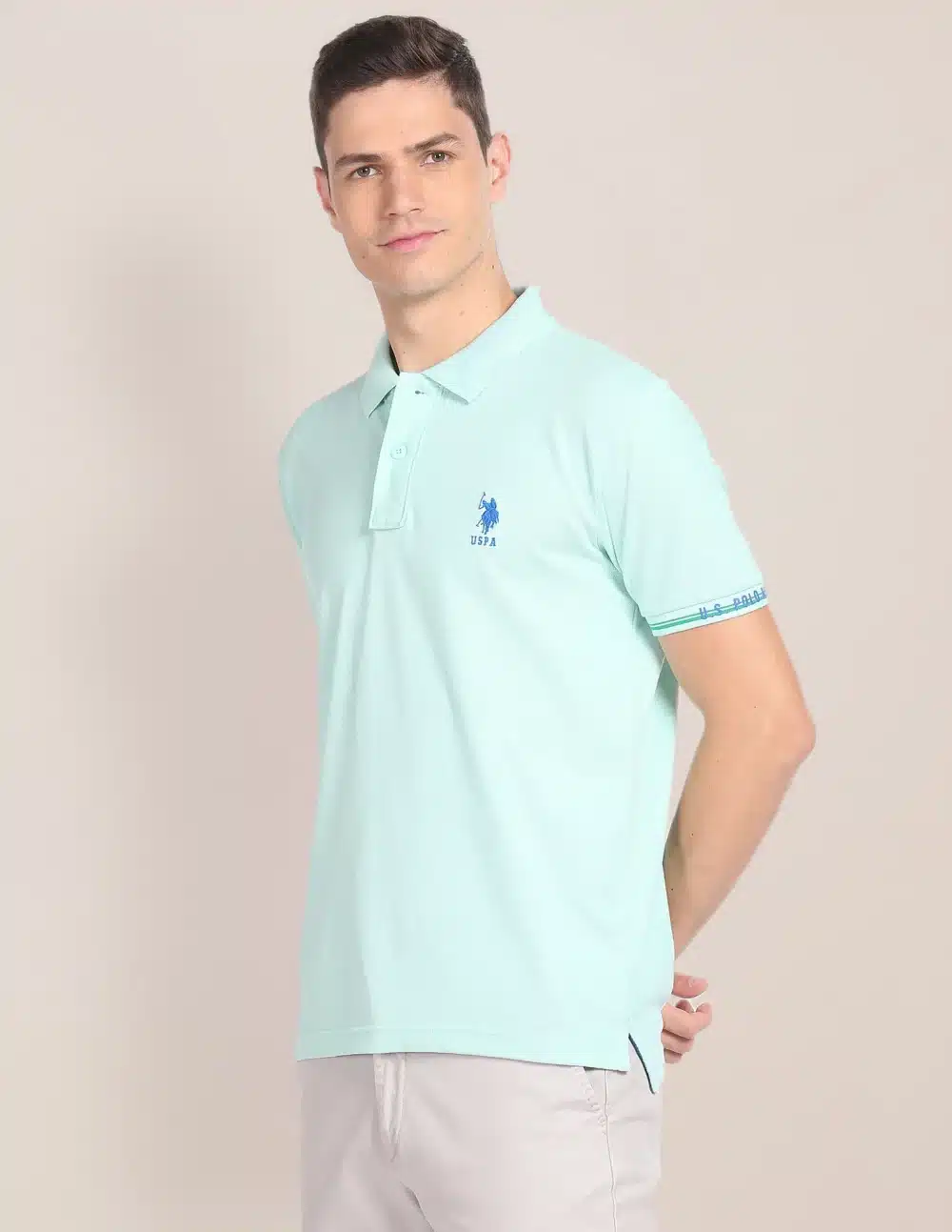 Pure Cotton Striped Polo T-Shirt For Men's - Image 4