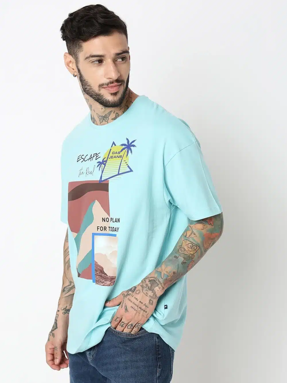 Casual Wear Round Neck T-Shirts For Men's - Image 2