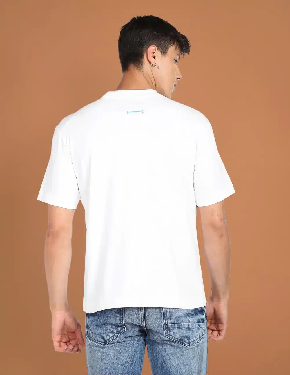 White Men Graphic Print Oversized T-Shirt - Image 3