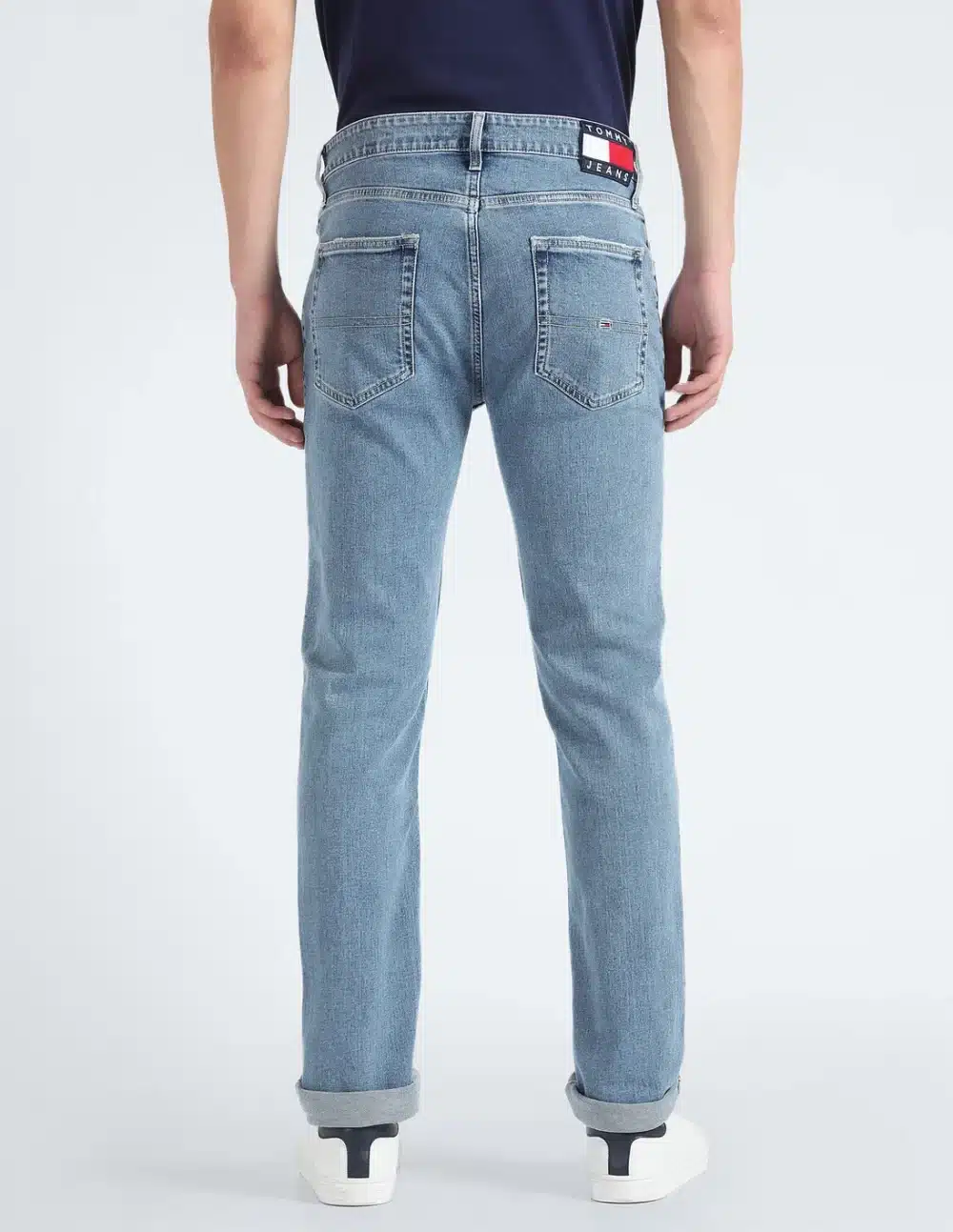 Straight Fit Stone Wash Jeans For Men - Image 5