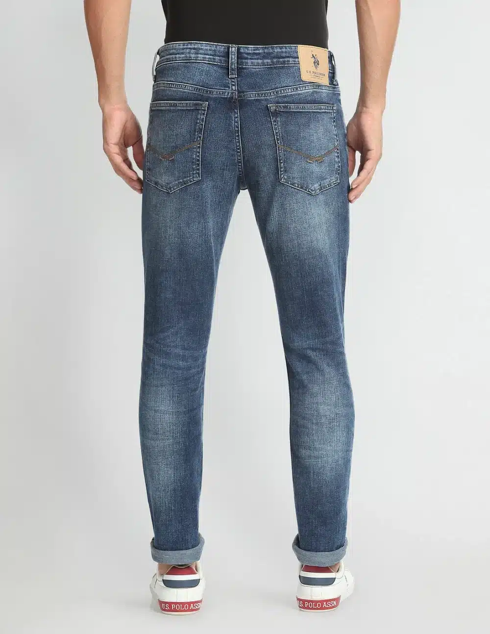 Lightly Distressed Slim Tapered Fit Jeans - Image 5