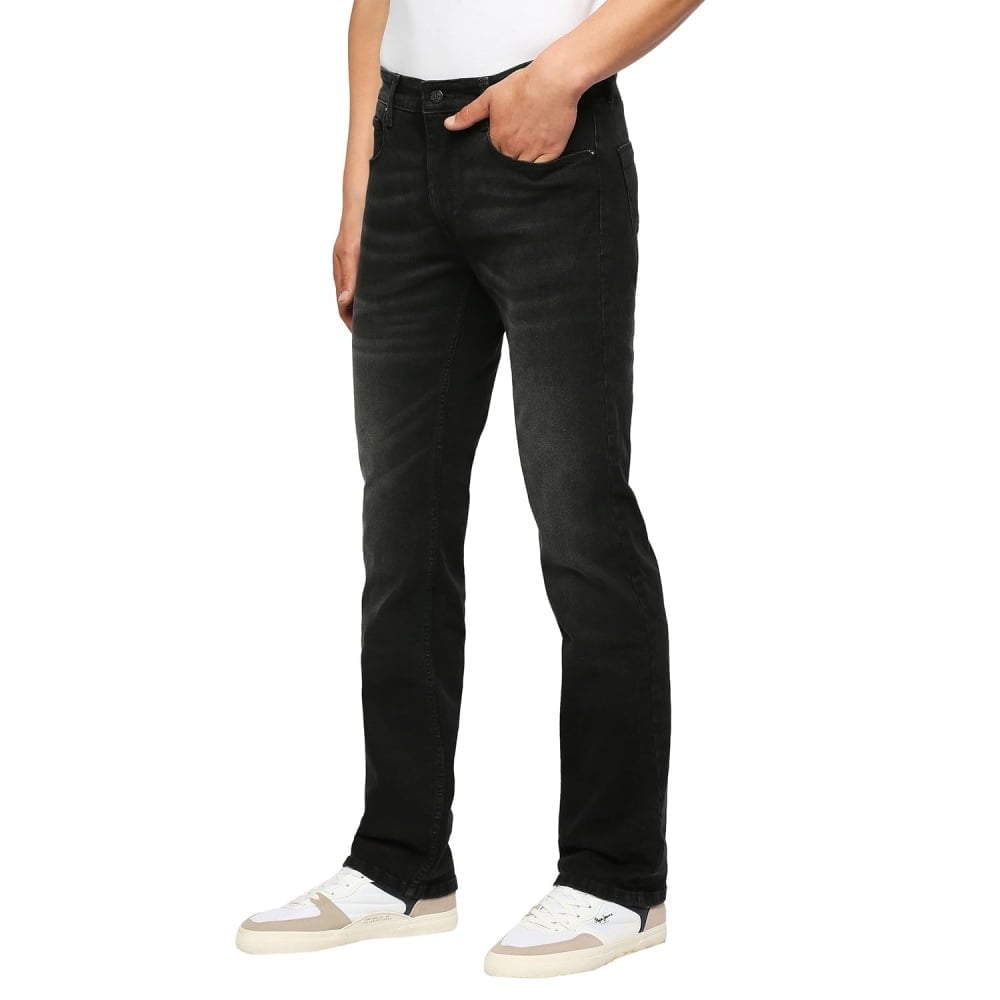 Black Regular Fit Solid Casuals Jeans For Men's