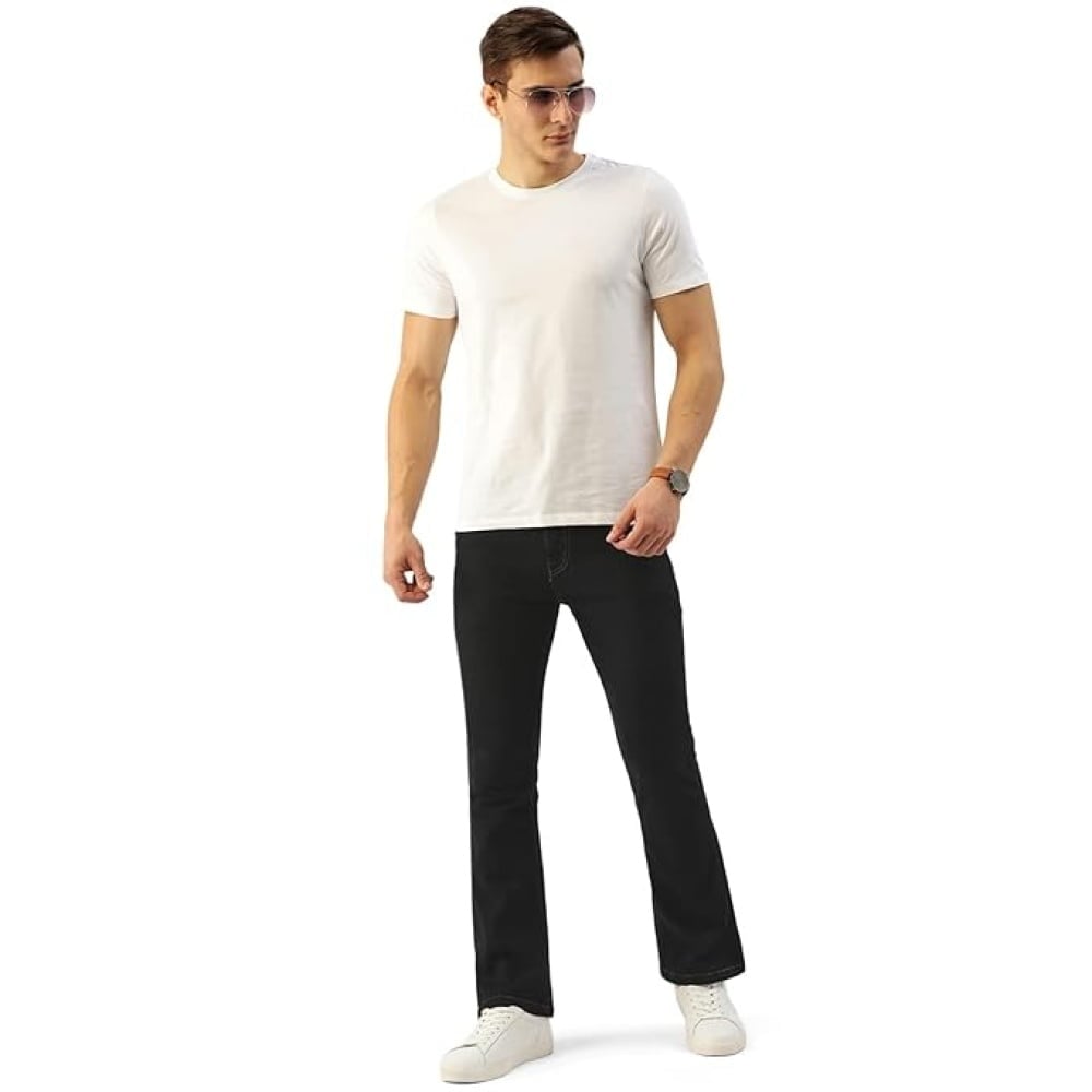 Bootcut Fit Stretchable Bellbottom Denim Jeans For Men's - Image 2