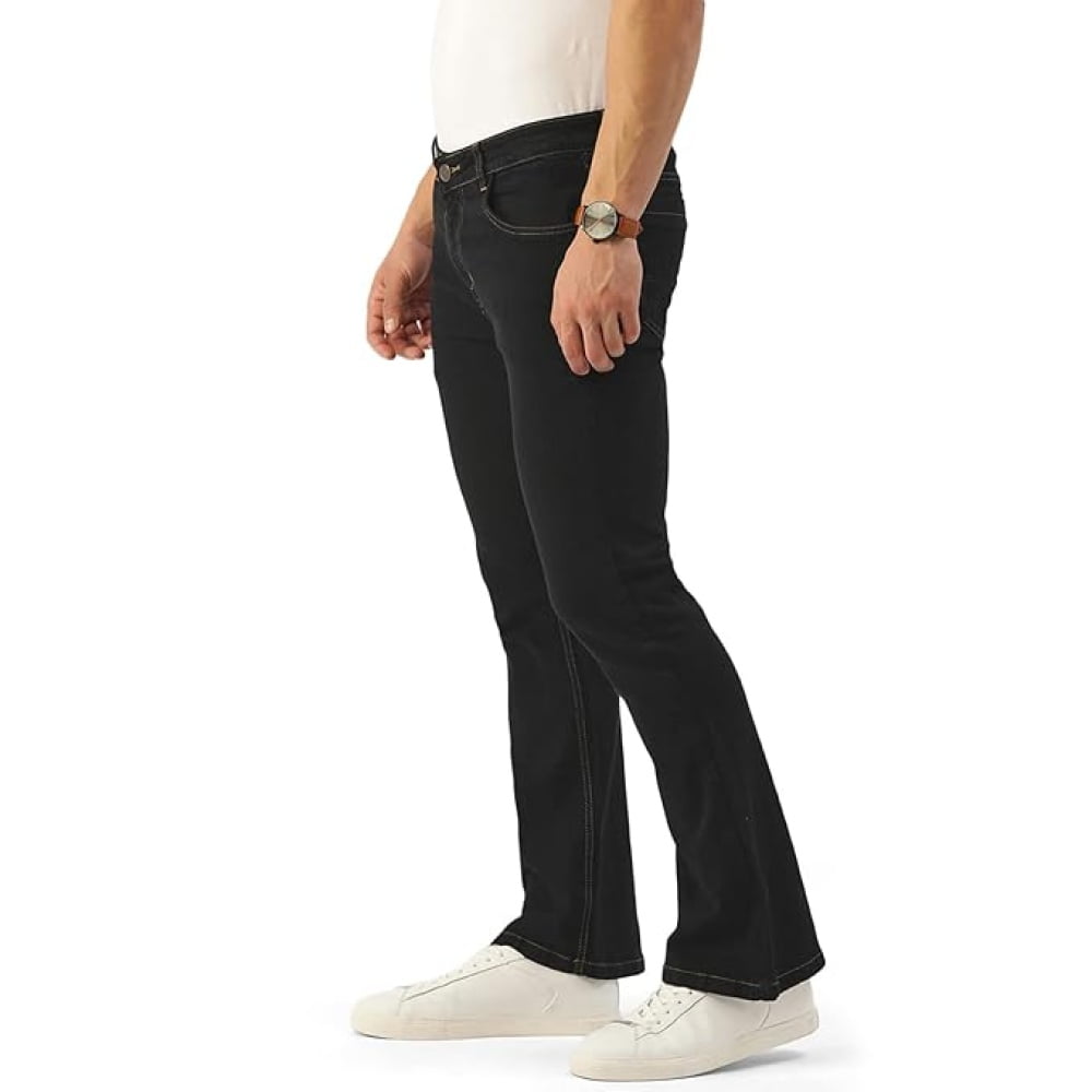 Bootcut Fit Stretchable Bellbottom Denim Jeans For Men's - Image 4