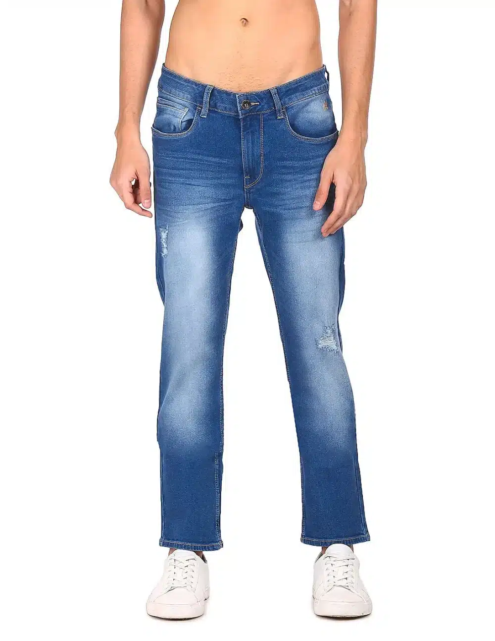 Men Blue Slim Tapered Fit Mid Rise Jeans - Image 6