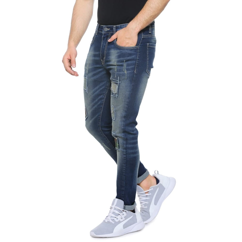 Men Dark Blue Regular Jeans - Image 4