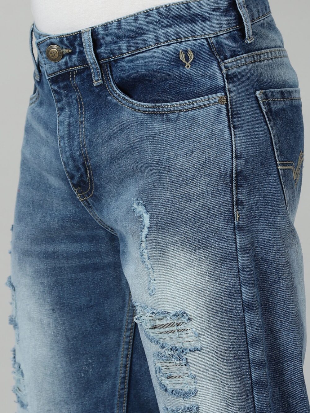 Traditional Design Fray Denim For Men - Image 6