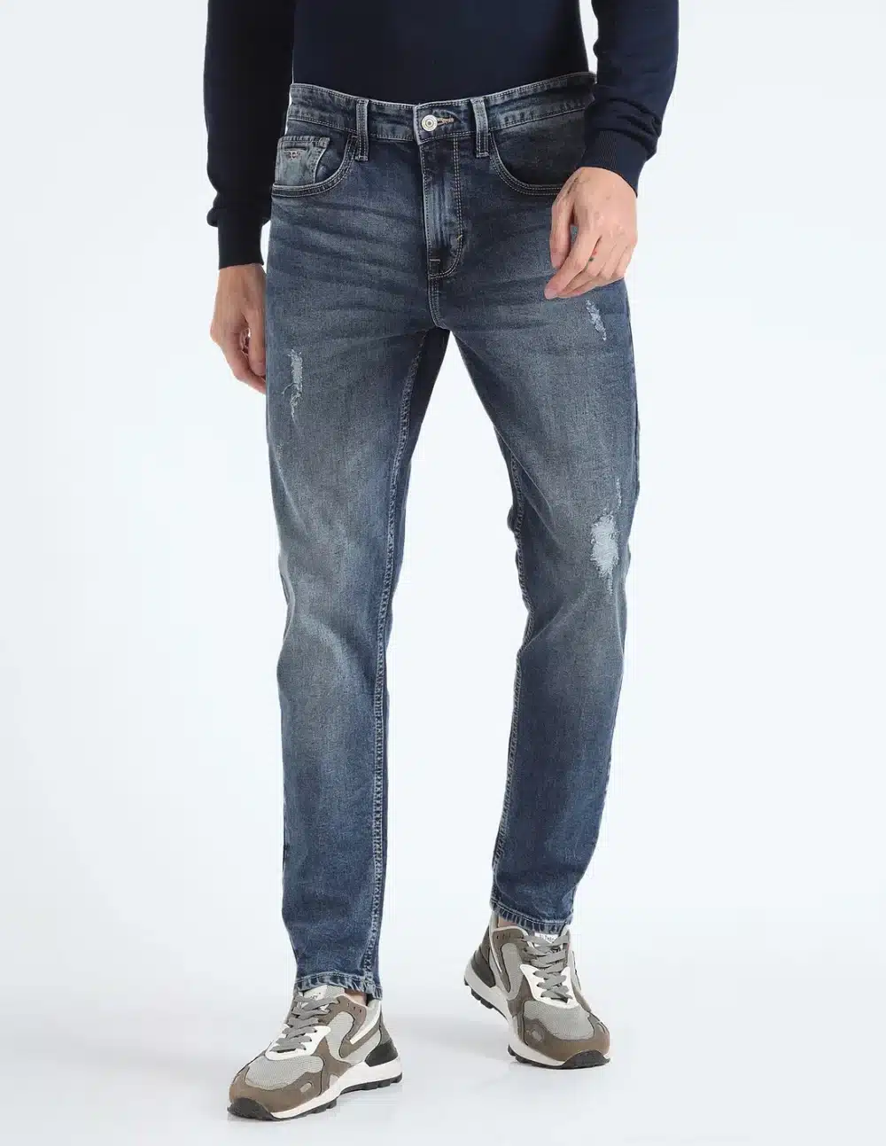 Men's Slim Tapered Distressed Jeans - Image 7