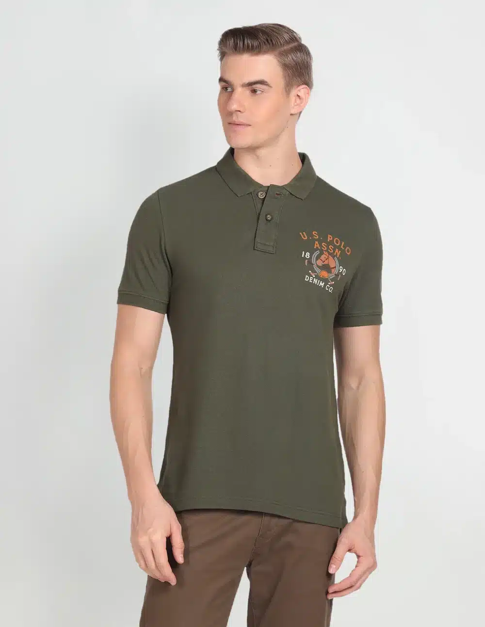 Print Cotton Polo T-Shirt For Men's - Image 6