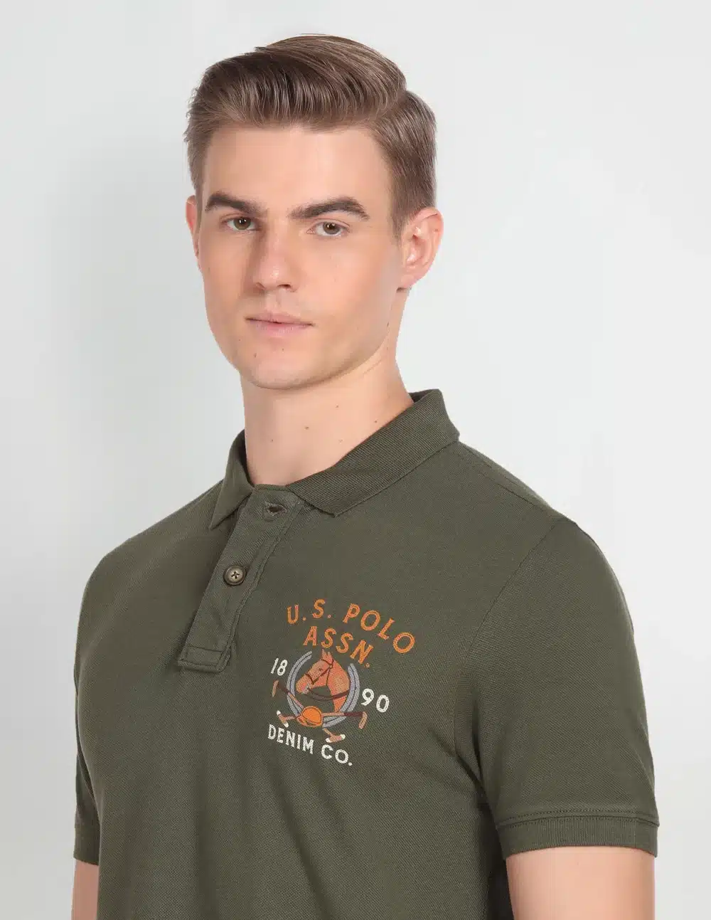 Print Cotton Polo T-Shirt For Men's - Image 7