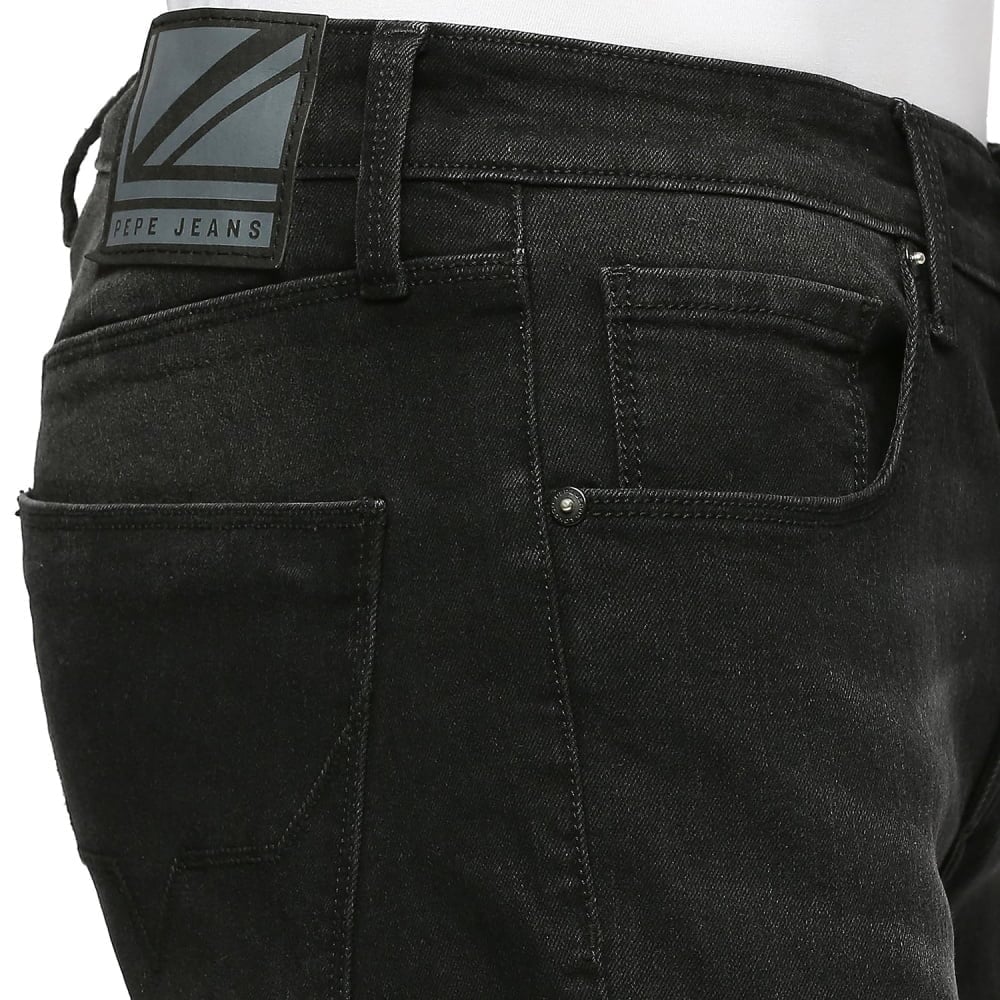 Black Regular Fit Solid Casuals Jeans For Men's - Image 6