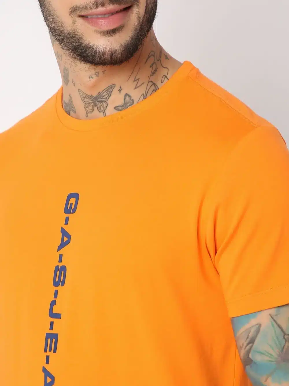 Orange Understated Cool Regular Fit Men's T-Shirt - Image 5