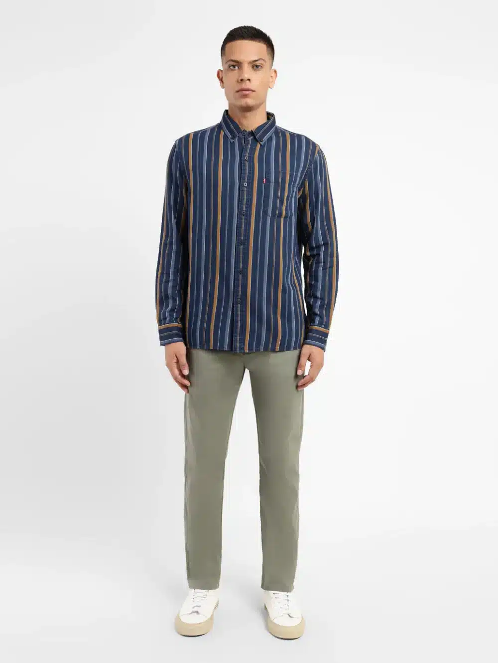 Men's Striped Spread Collar Shirt - Image 5