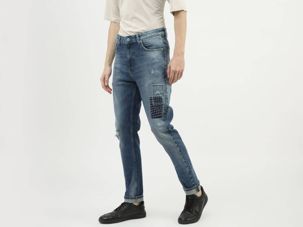 Men Applique Carrot Fit Jeans - Image 8