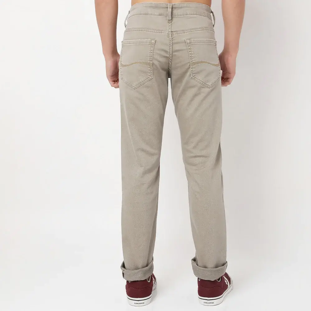 Straight Fit Solid Mid Rise Jean For Men - Image 3