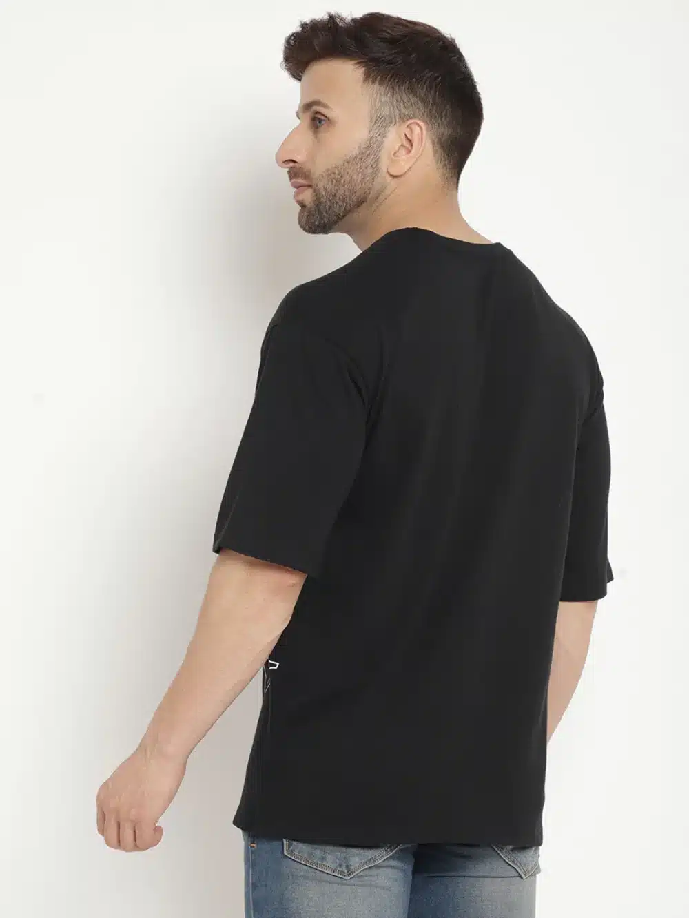 Oversized Black Stay T-Shirt For Men's - Image 4