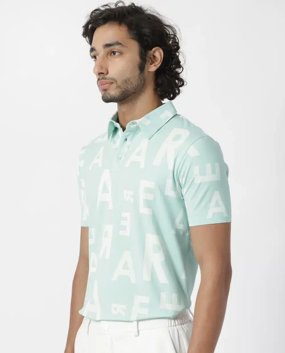 Soft Sea Green Graphic Men's T-Shirt - Image 3