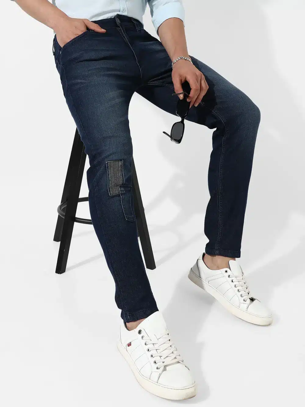 Tapered Dark-Wash Denim Jeans - Image 2