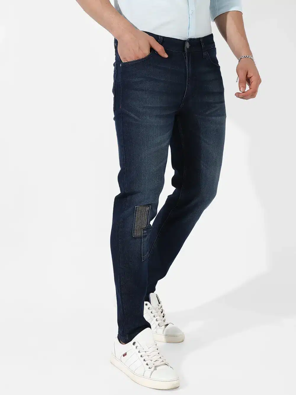 Tapered Dark-Wash Denim Jeans - Image 3