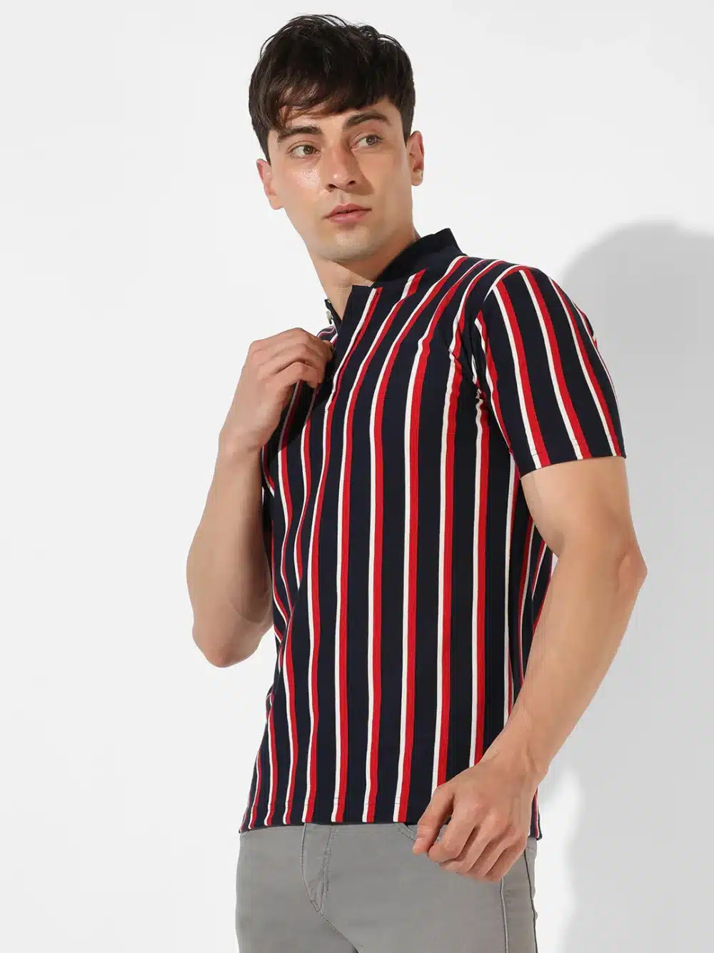 Striped Casual Polo T-Shirt For Men's