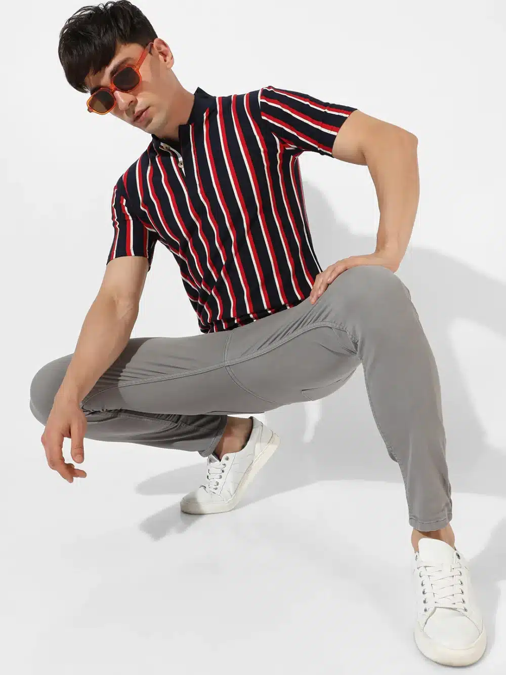 Striped Casual Polo T-Shirt For Men's - Image 3