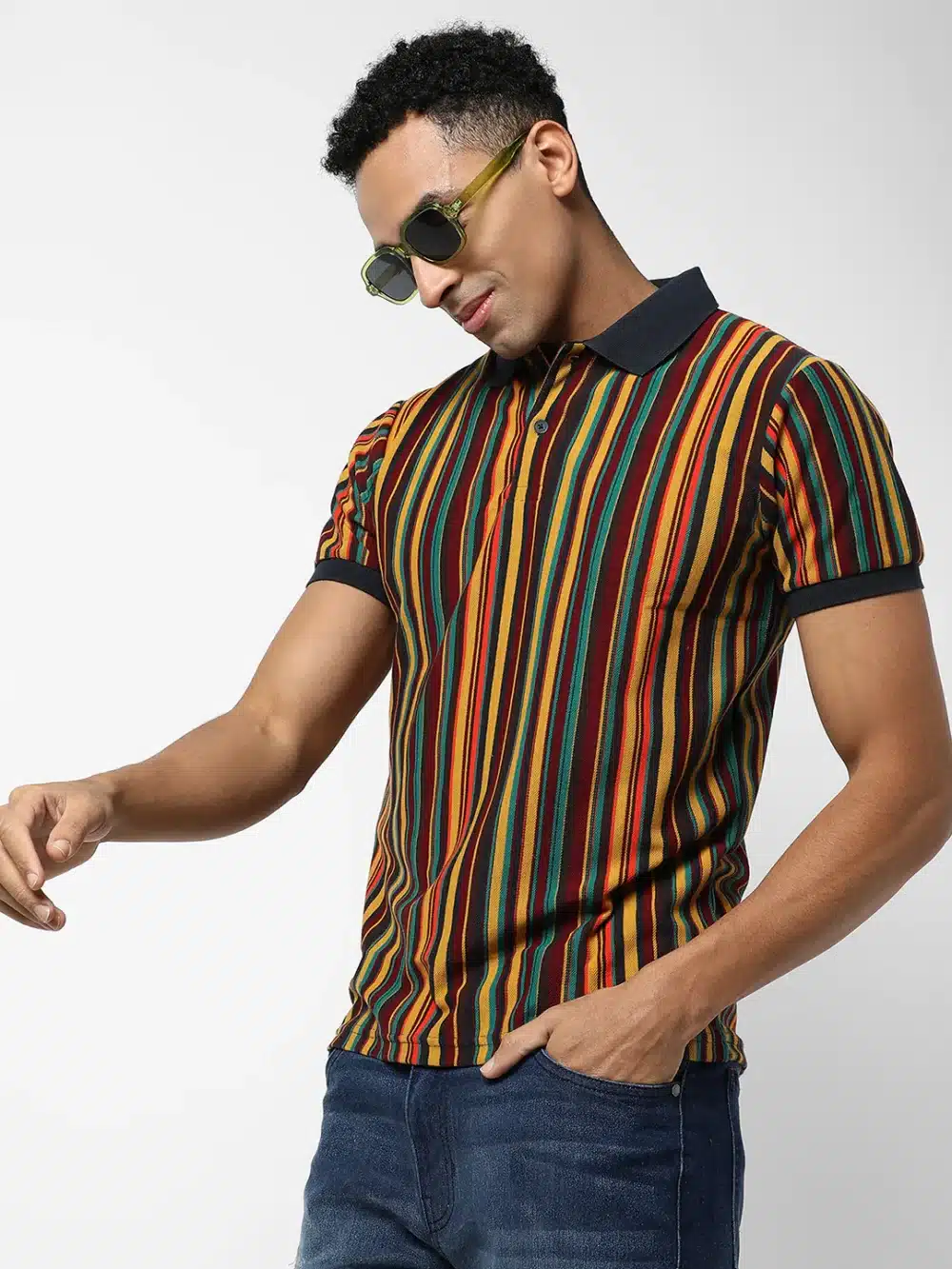 Multi Striped Casual T-Shirt For Men