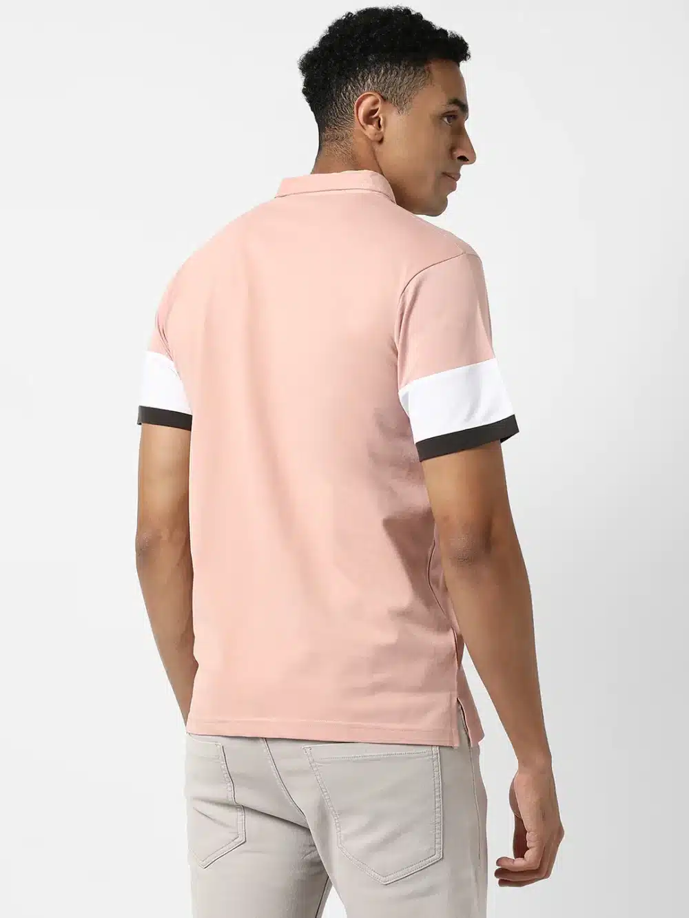 Pink Basic Regular Fit T-Shirt For Men's - Image 4