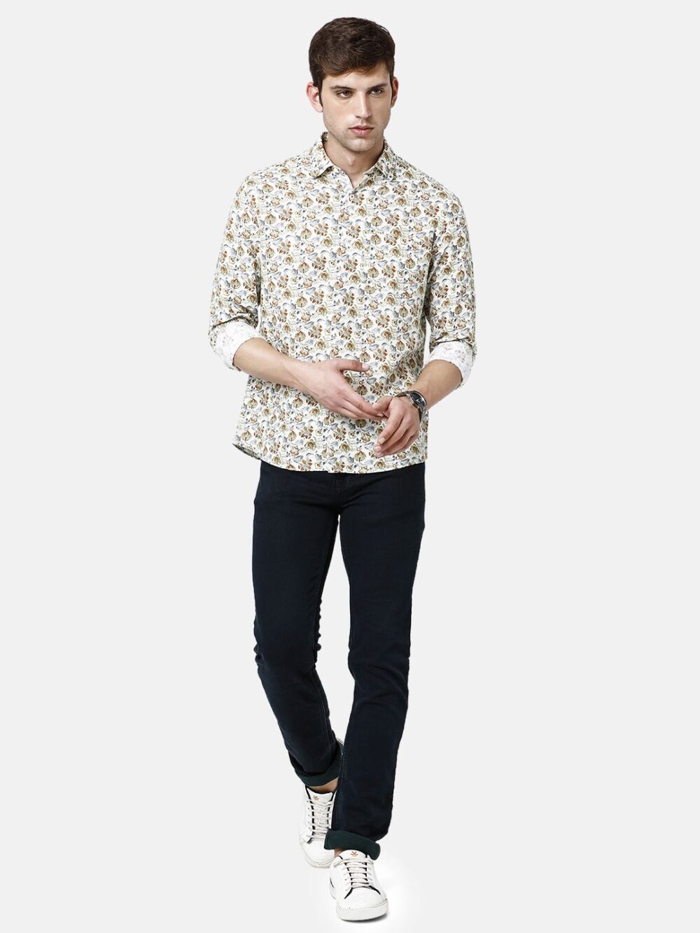 Linen Club Studio Men's Pure Linen Multicolor Printed Regular Fit Full Sleeve Casual Shirt - Image 3