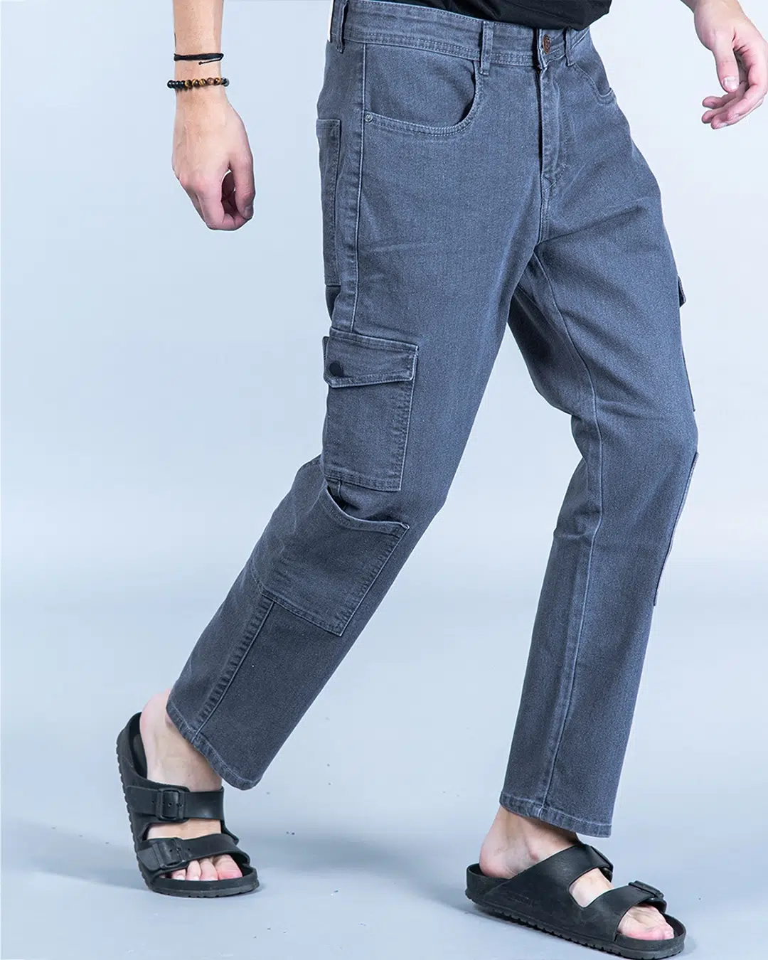Men’s Grey Baggy Fit Cargo Jeans – Buzz Shop