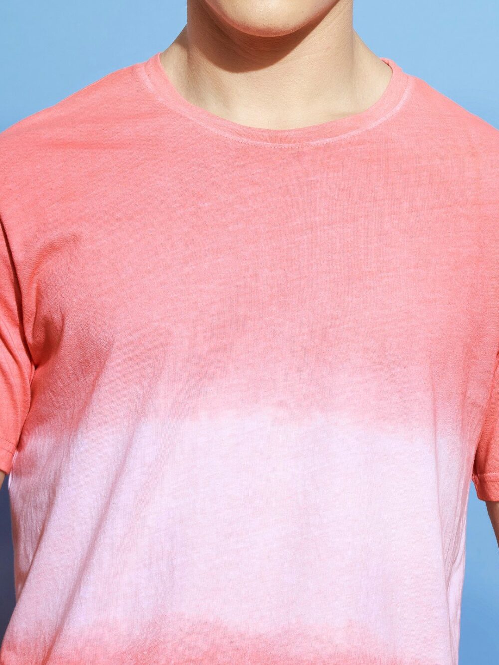 Round Neck Ombre Print Men's Casual T-Shirt - Image 5