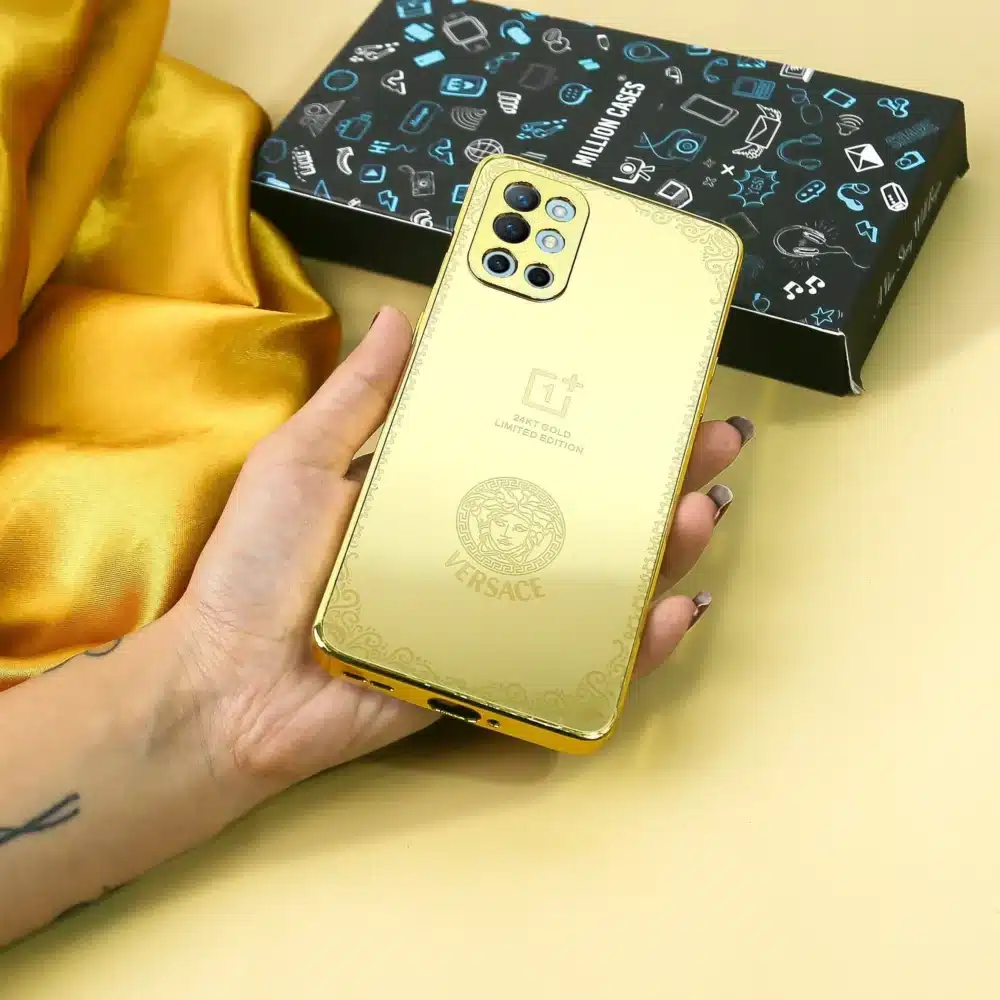 Crafted Gold Versace Luxurious Camera Protective Case For OnePlus