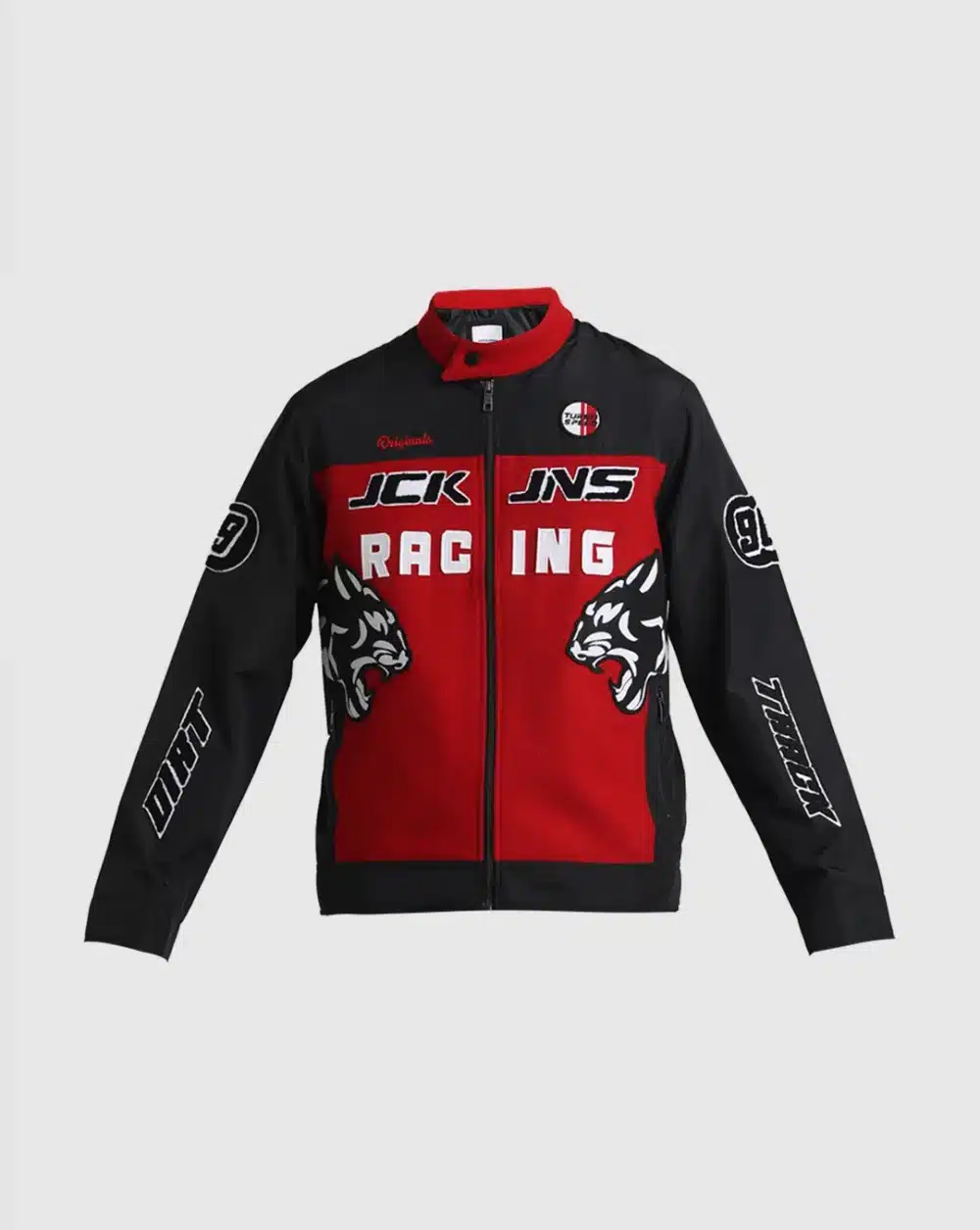 Black Applique Patchwork Racer Jacket - Image 7