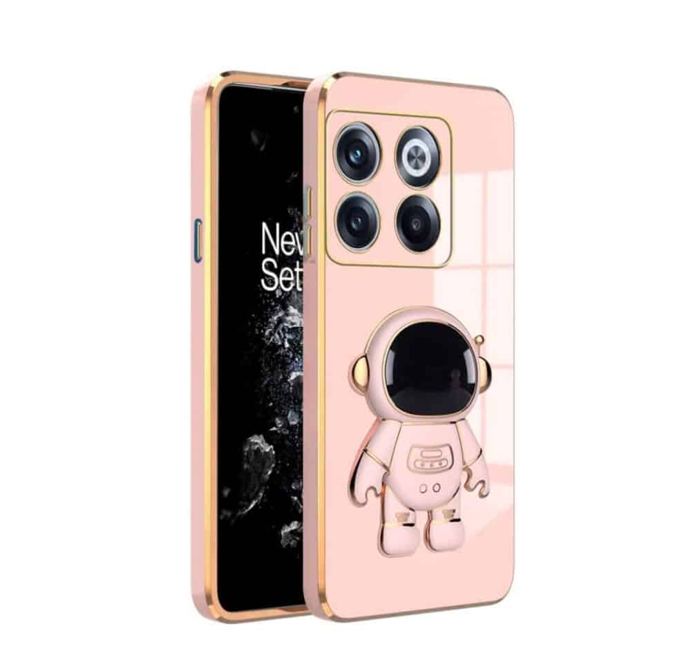 Astro Cartoon Back Case With Stand (Silicone, Pink)