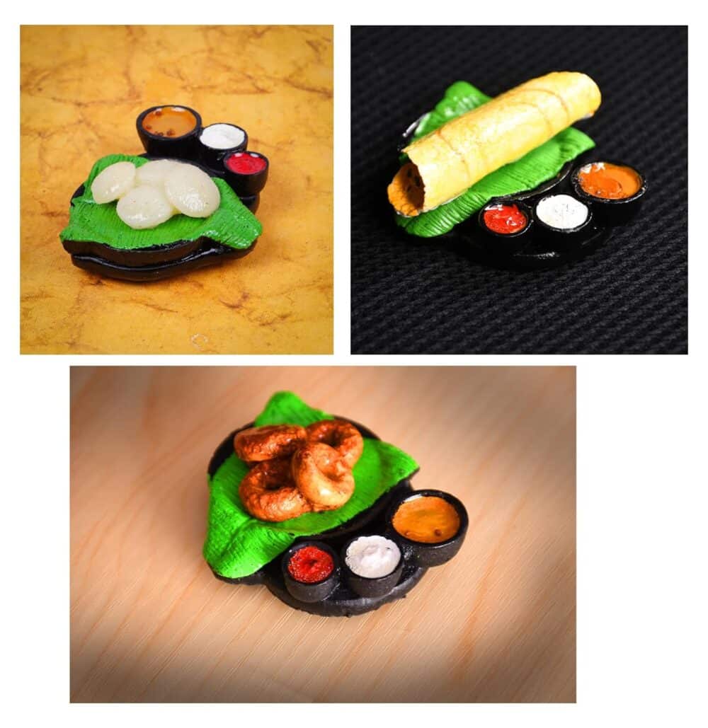 Dosa, Idli, Vada South Indian Food Miniature Fridge Magnet