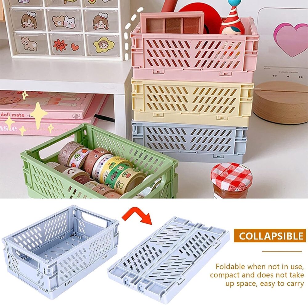 Hidak Pastel Crates, Mini Plastic Baskets For Organizing And Storage - Image 7