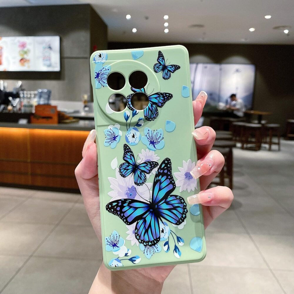 New Luxury Soft TPU Butterfly Printed Back Case Cover Compatible With OnePlus 11R 5G - (Multicolor | Pattern 4) - Image 3