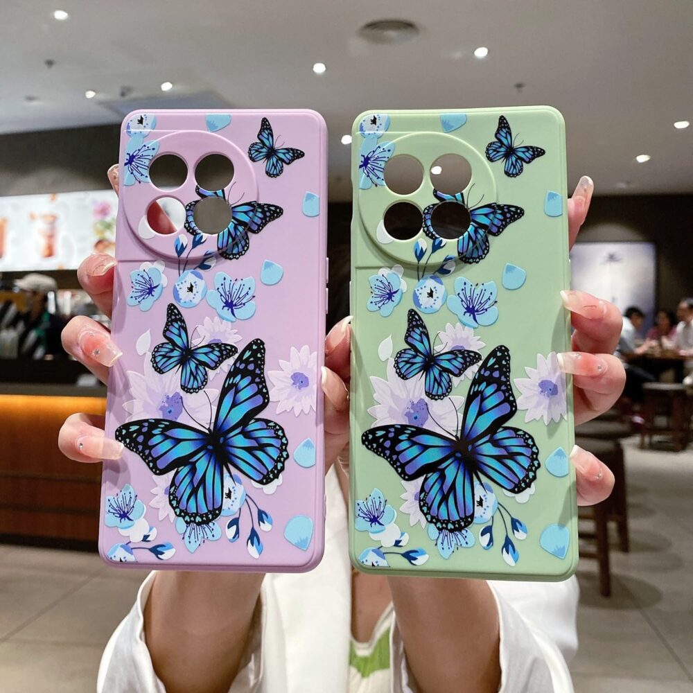 New Luxury Soft TPU Butterfly Printed Back Case Cover Compatible With OnePlus 11R 5G - (Multicolor | Pattern 4)