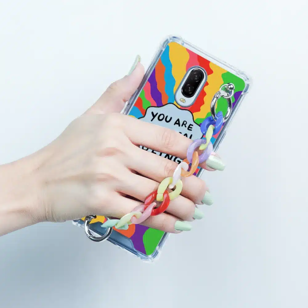 Self Inspiring Colorful Case With Chain Bracelet- OnePlus - Image 2